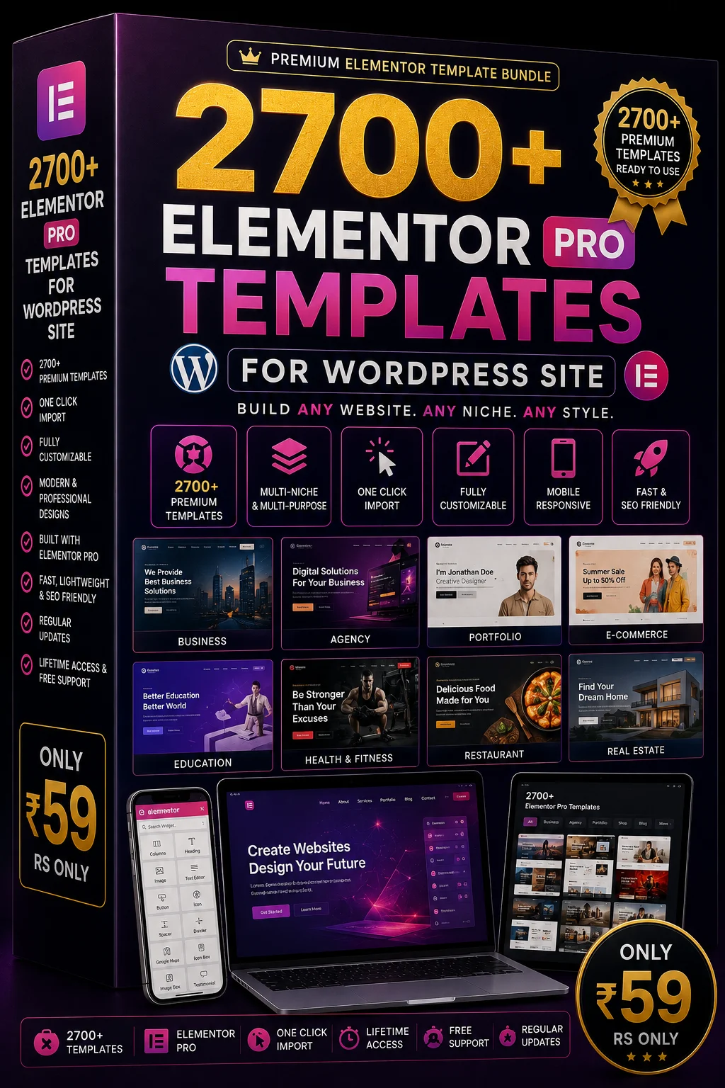 2700+ Elementor Pro Templates Forwordpresssite